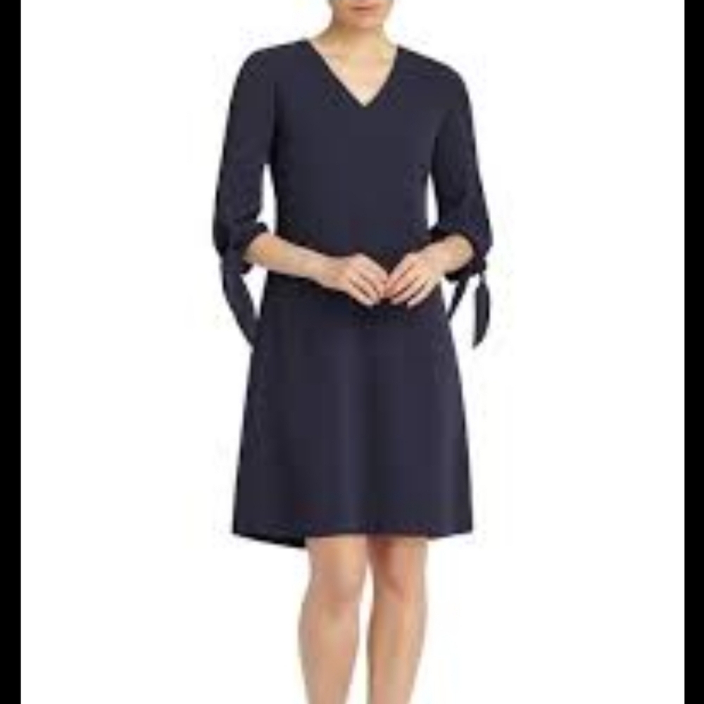 Lafayette 148 New York Womens Kenna Dress 3/4 Sleeves Knee-Length Medium D